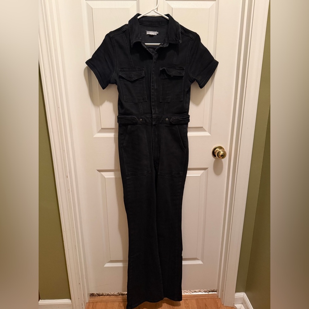 Good American Black Jean Bootcut Jumpsuit